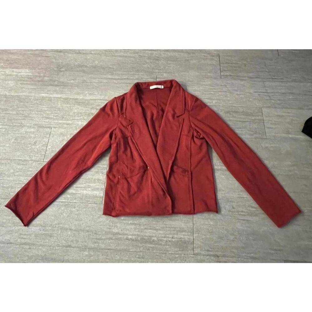 Testimony Rust Red Open Front Cardigan  Boho Country Chic Layering Piece